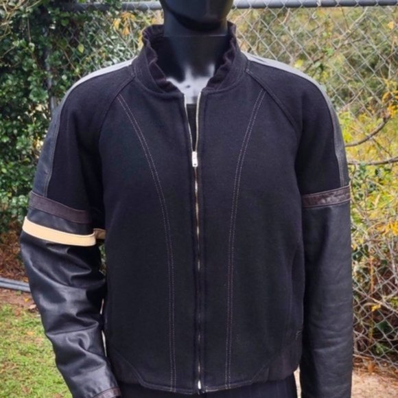 Modern Head War upe Other - Modern Head Ware Limited Men's Pure Leather/Wool Blend Moto Jacket (Canada)